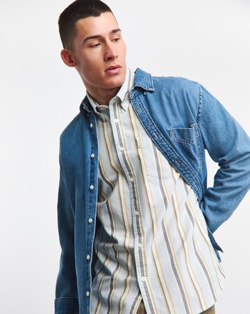 Ben Sherman Oxford Block Stripe Short Sleeve Shirt