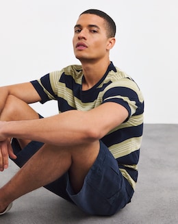 Armor Lux Striped Crew Neck T-Shirt - Navy