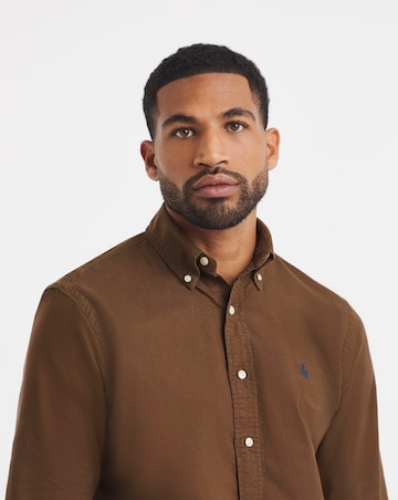 Polo Ralph Lauren Long Sleeve Garment Dyed Oxford Shirt - Brown