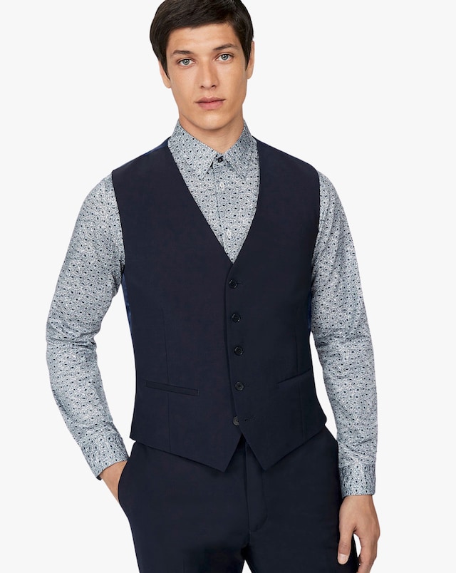 Ted Baker Regular Fit Panama Waistcoat - Navy
