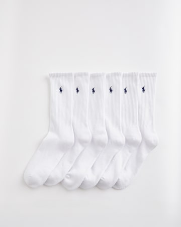 Polo Ralph Lauren 6 Pack White Sports Socks