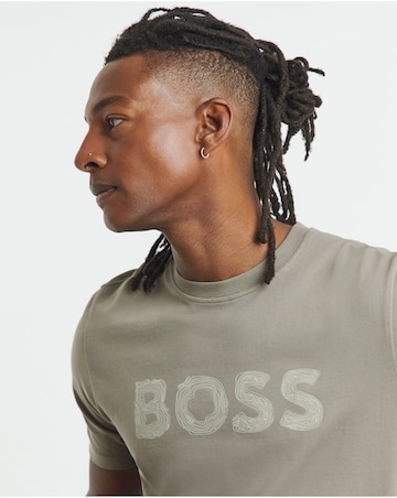 BOSS Short Sleeve Graphic Logo T-Shirt - Beige