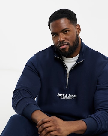 Jack & Jones Versterbro Logo 1/4 Zip Tracksuit Set - Navy