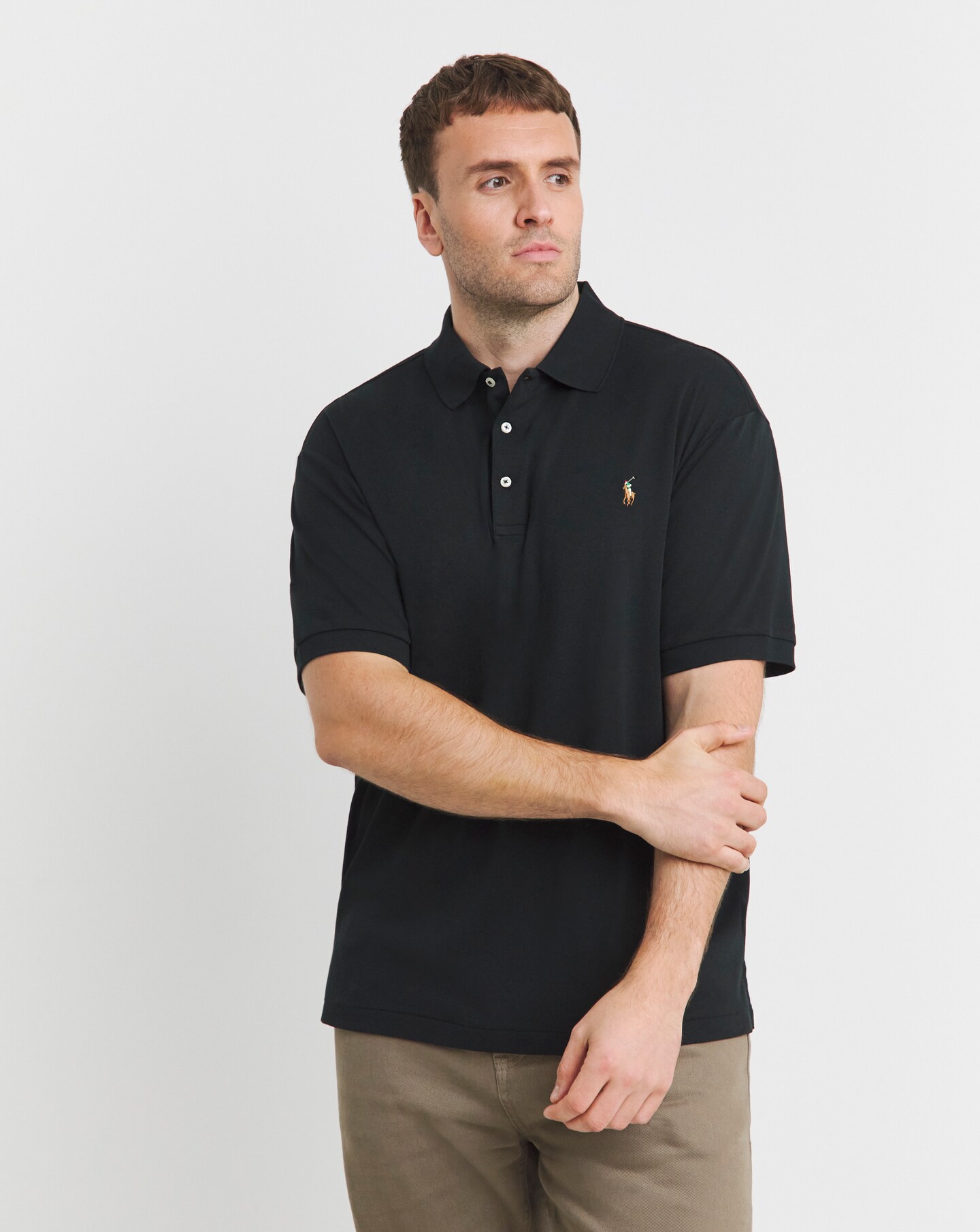 Polo Ralph Lauren Classic Super Soft Black Polo | Jacamo