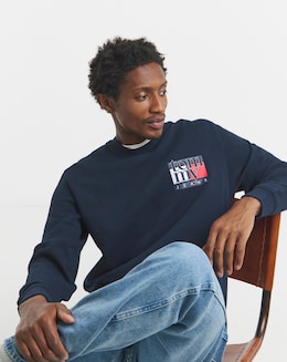 Tommy Jeans Flag Crew Sweatshirt - Navy