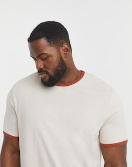 Jack &amp; Jones Ringer T-Shirt - Red/Cream