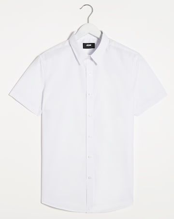 White Short Sleeve Formal Shirt Long
