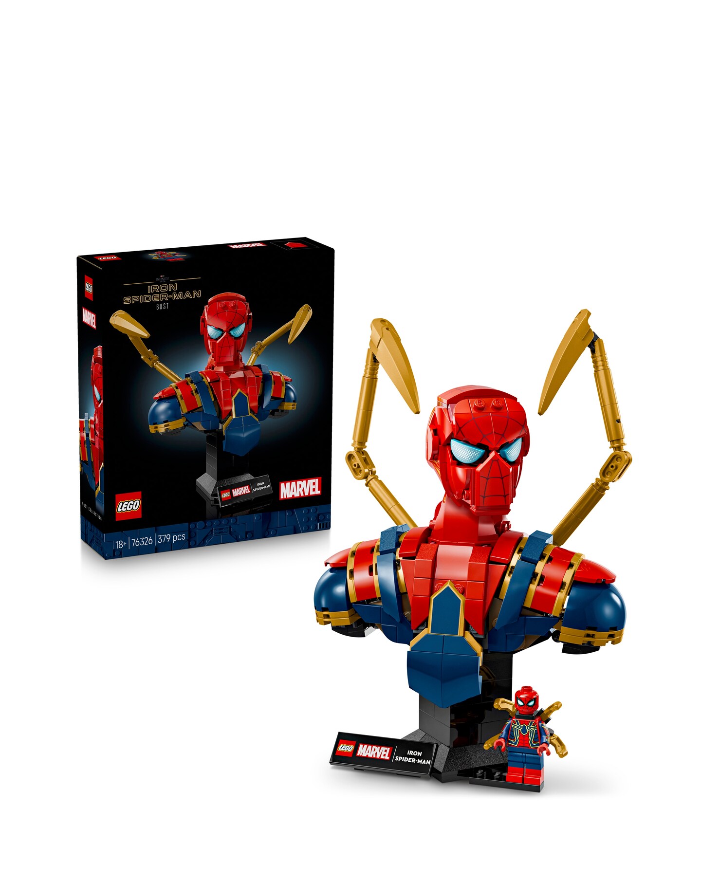 LEGO Marvel Iron Spider-Man Bust Collectible Adult Building Set 76326