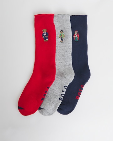 Polo Ralph Lauren 3 Pack Gift Box Bear Socks