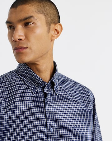BOSS Long Sleeve Check Shirt - Navy