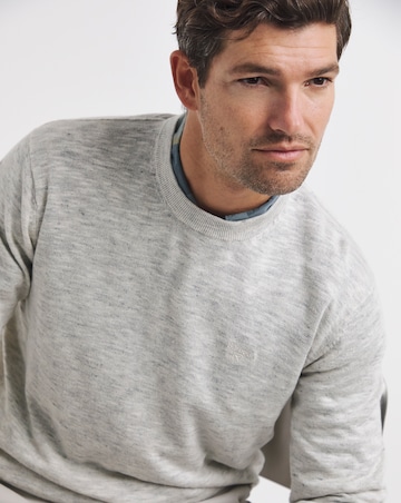 Barbour Flaxby Linen Blend Crew Neck Jumper - Neutral