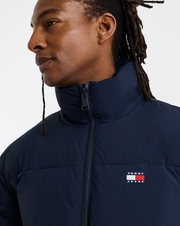 Tommy Jeans Hooded Flag Puffer Jacket - Navy
