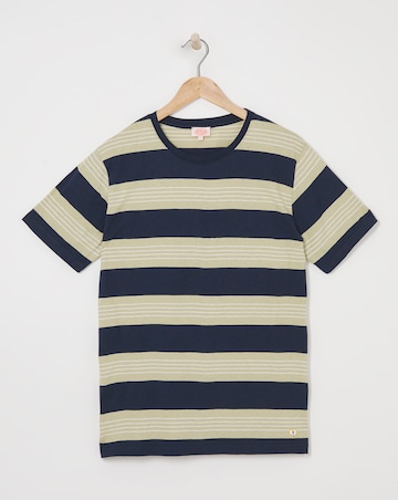 Armor Lux Striped Crew Neck T-Shirt - Navy
