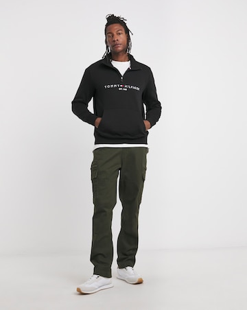 Tommy Hilfiger Black Logo 1/4 Zip Sweatshirt
