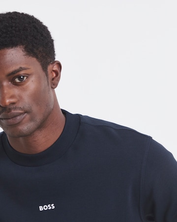 BOSS Centre Logo Relax Fit Sweatshirt - Navy