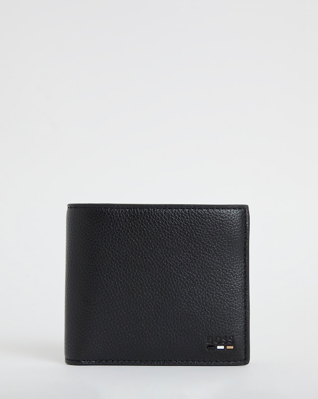 BOSS Embossed Logo Coin Wallet - Black