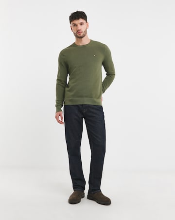 Tommy Hilfiger Structured Crew Neck Jumper Olive