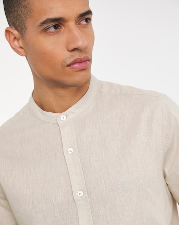Short Sleeve Grandad Linen Shirt