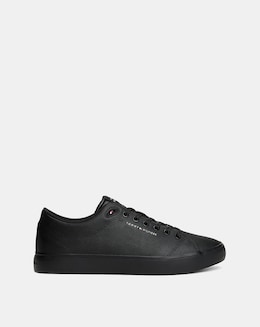 Tommy Hilfiger Vulcanised Low Leather Trainer - Black