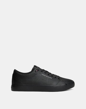 Tommy Hilfiger Vulcanised Low Leather Trainer - Black