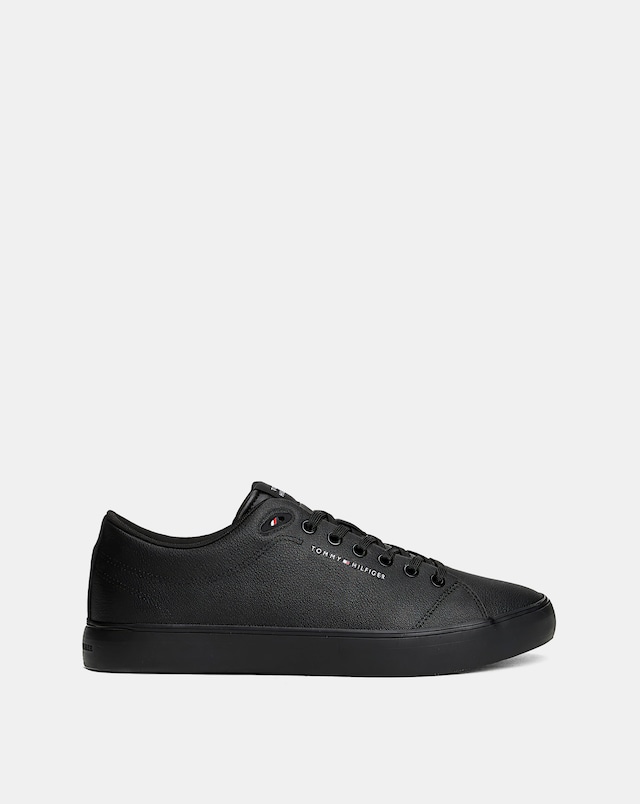 Tommy Hilfiger Vulcanised Low Leather Trainers - Black