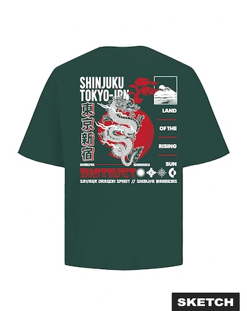 Jack & Jones Dragon Back Graphic T-Shirt - Green