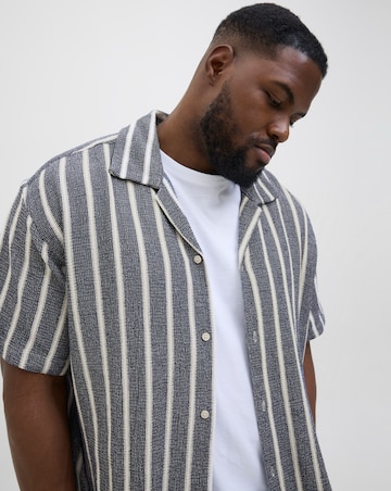 Jack & Jones Coba Stripe Resort Shirt - Blue
