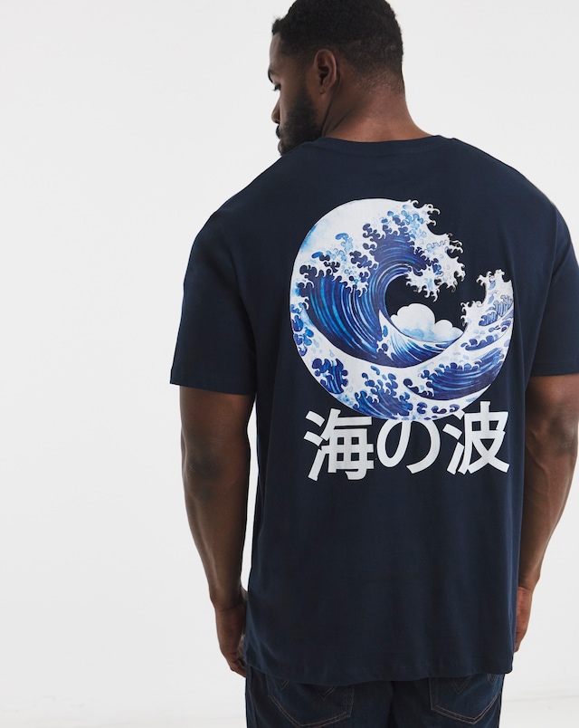 JACK & JONES Fuji Back Graphic T-Shirt - Navy