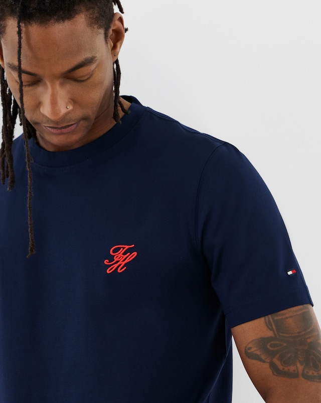 Tommy Hilfiger Short Sleeve Script T-Shirt - Navy