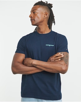 Tommy Jeans Short Sleeve Script Back T-Shirt - Navy