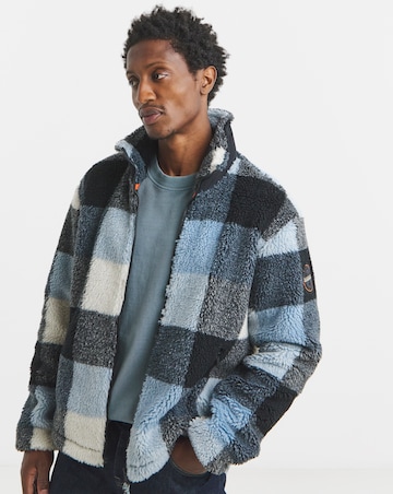 Napapijri Montepiana Check Teddy Fleece - Blue