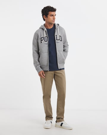 Polo Ralph Lauren Zip Through Logo Sweat - Dark Grey Marl