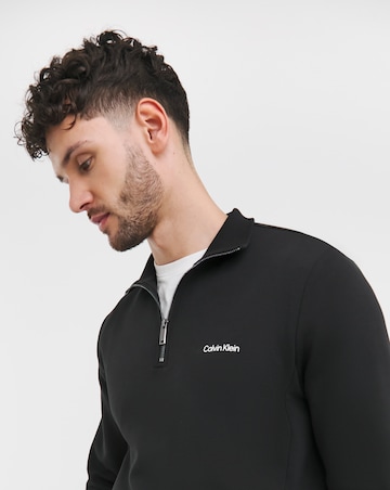 Calvin Klein Black Micro Logo 1/4 Zip Sweatshirt