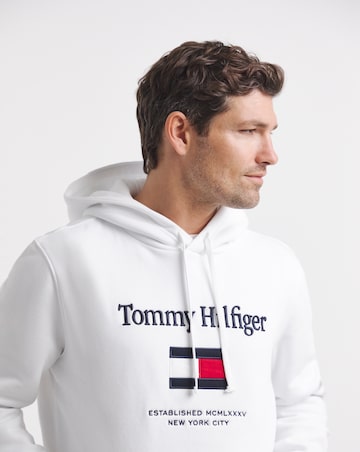 Tommy Hilfiger Embroidered Flag Hoodie - White