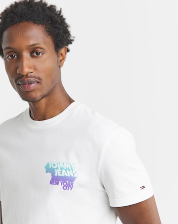 Tommy Jeans Short Sleeve Stack Backprint T-Shirt - Ecru