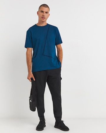 BOSS Short Sleeve Blue Linear Graphic T-Shirt