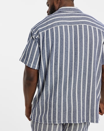 Jack & Jones Coba Stripe Resort Shirt - Blue