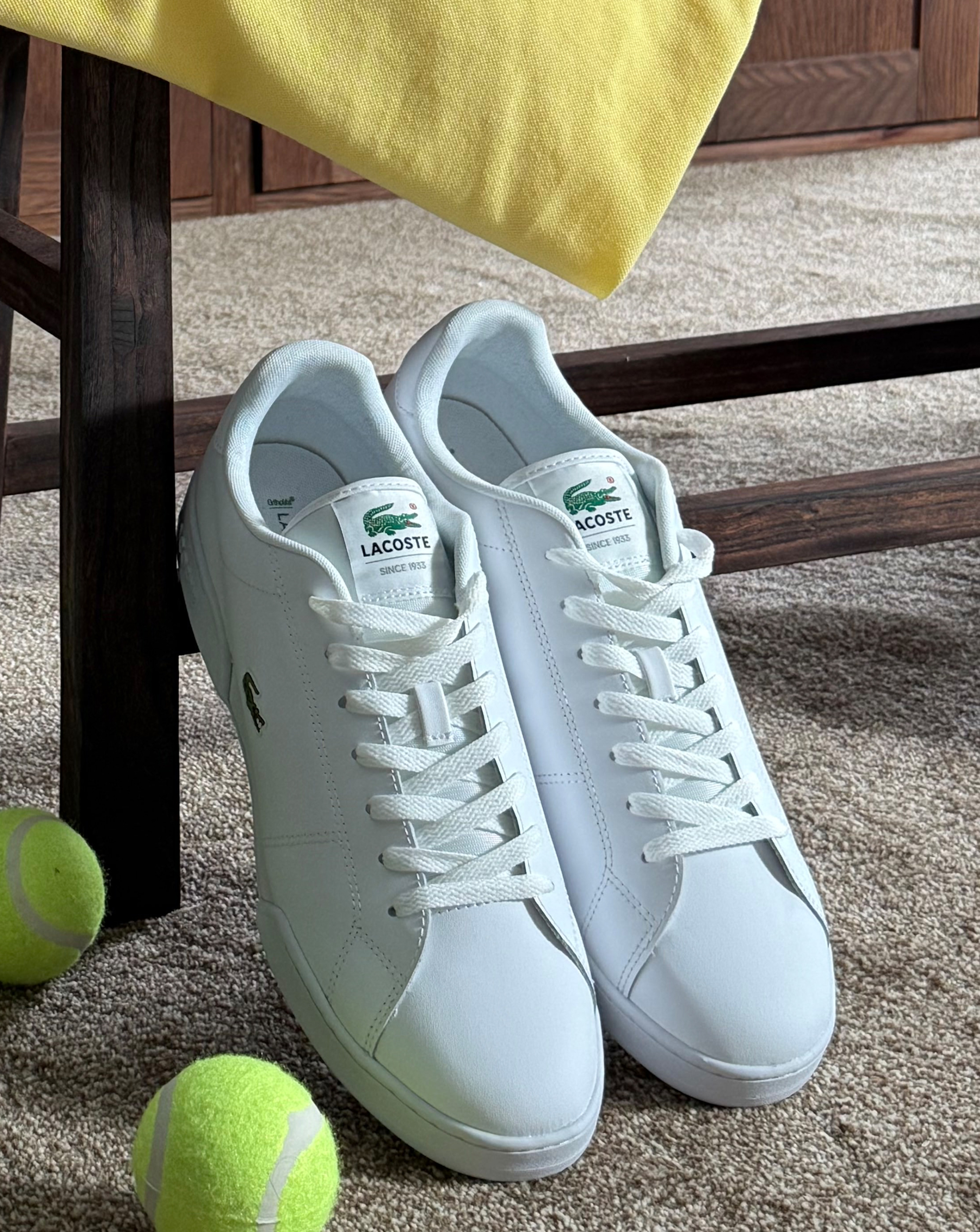 White Lacoste trainers