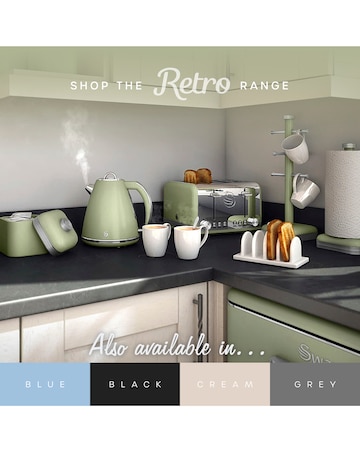 Swan SR11035GNE Retro Under Counter Fridge 90L - Green