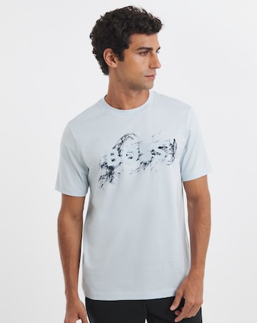 BOSS Short Sleeve Graphic Logo T-Shirt - Light Blue