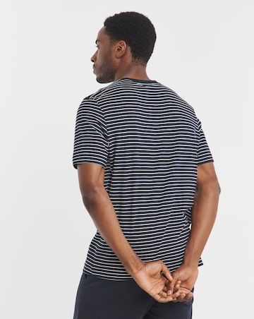 BOSS Short Sleeve Stripe T-Shirt - Navy/White