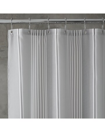 Catherine Lansfield Textured Stripe Shower Curtain