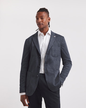 Check Knitted Suit Jacket Regular