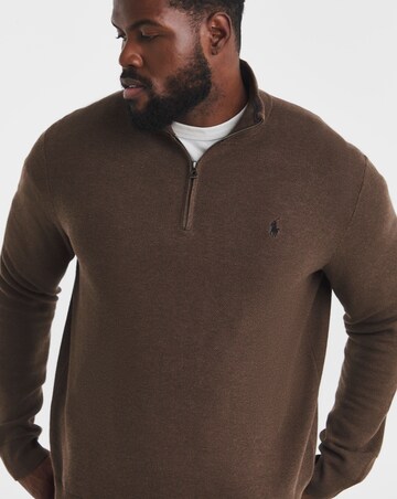Polo Ralph Lauren 1/4 Zip Jumper - Brown Heather