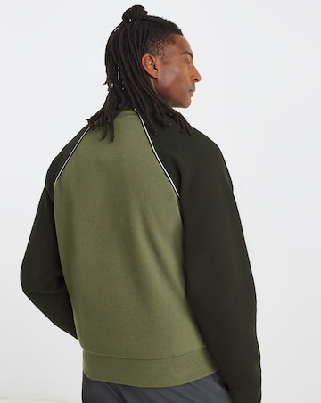 BOSS Zip Through Pique Sweat - Green
