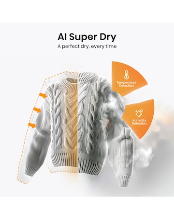 Hisense 7 Series DH7S107BB AI Wifi-enabled 10kg Heat Pump Tumble Dryer - Black