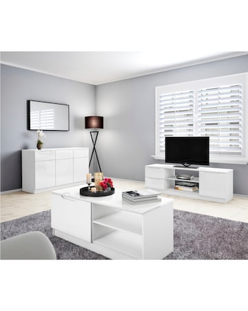 Sorrento Ready Assembled High Gloss Corner TV Unit