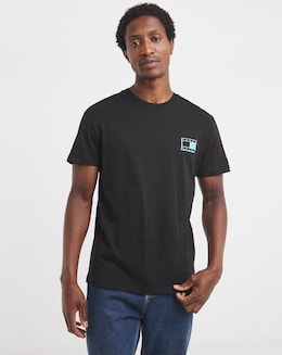 Tommy Jeans Short Sleeve Slim Neon Flag T-Shirt - Black