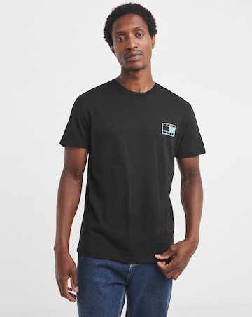 Tommy Jeans Short Sleeve Slim Neon Flag T-Shirt - Black