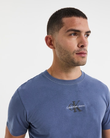 Calvin Klein Jeans Short Sleeve Monologo T-Shirt - Indigo